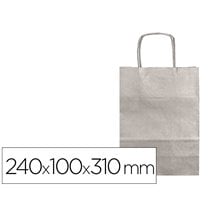 Bolsa Kraft Q-Connect Plata Asa Retorcida 240X100X310 Mm