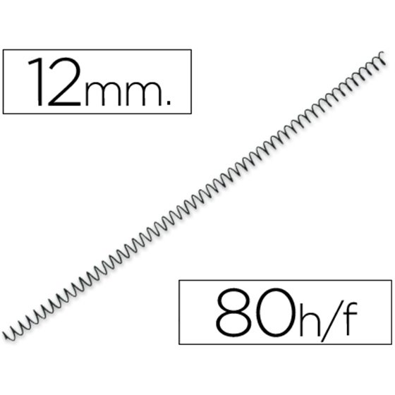 Espiral Metalico Q-Connect 56 4:1 12Mm 1Mm Caja De 200 Unidades