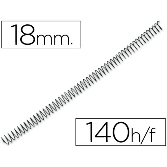 Espiral Metalico Q-Connect 56 4:1 18Mm 1,2Mm Caja De 100 Unidades
