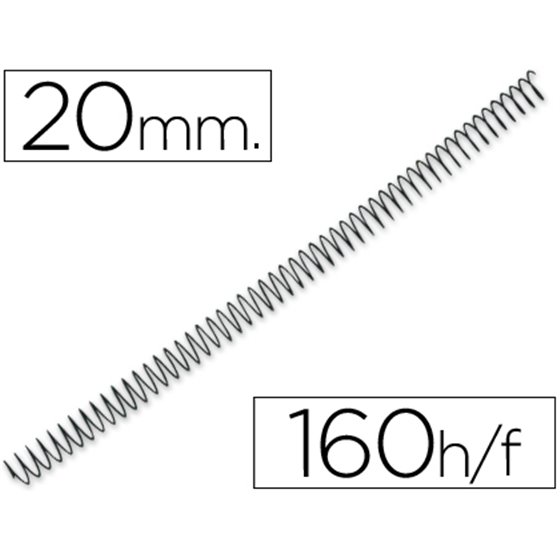 Espiral Metalico Q-Connect 56 4:1 20Mm 1,2Mm Caja De 100 Unidades