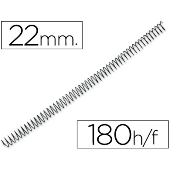 Espiral Metalico Q-Connect 64 5:1 22Mm 1,2Mm Caja De 100 Unidades