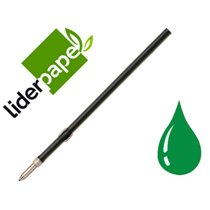 Recambio Boligrafo Liderpapel Gummy Touch Retractil 1,0 Mm Tinta Verde Bolsa De 10 Unidades