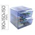 Archicubo Archivo 2000 4 Cajones Organizador Modular Plastico Azul Transparente 190X150X150 Mm