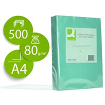 Papel Color Q-Connect Din A4 80 Gr Verde Paquete De 500 Hojas