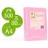 Papel Color Q-Connect Din A4 80 Gr Rosa Paquete De 500 Hojas