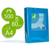 Papel Color Q-Connect Din A4 80Gr Azul Intenso Paquete De 500 Hojas