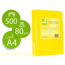 Papel Color Q-Connect Din A4 80Gr Amarillo Intenso Paquete De 500 Hojas
