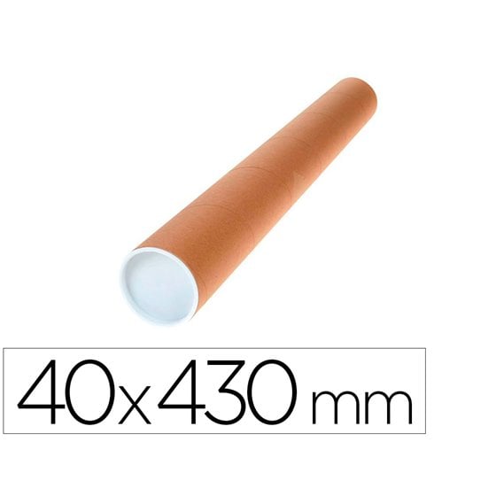 Tubo De Carton Q-Connect Portadocumentos Tapa Plastico 40X430 Mm