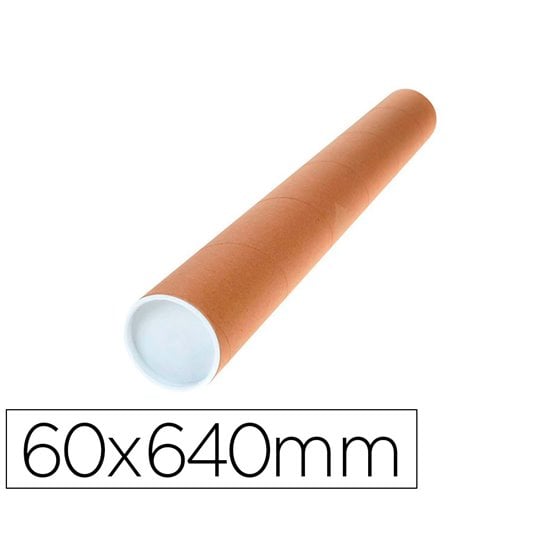 Tubo De Carton Q-Connect Portadocumentos Tapa Plastico 60X640 Mm