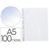 Funda Multitaladro Q-Connect Din A5 100 Mc Cristal 6 Taladros Bolsa De 10 Unidades