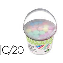 Tiza Color Liderpapel Para Suelo Cubilete De 20 Unidades Colores Surtidos