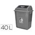 Papelera Contenedor Q-Connect Plastico Con Tapa De Balancin 40 Litros Gris 410X280X610 Mm