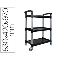 Carro De Servicio Multifuncional Q-Connect 3 Estantes De Polipropileno 830X420X970 Mm