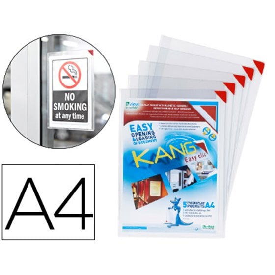 Funda De Presentacion Tarifold Adhesiva Removible Din A4 Con Esquina Magnetica Capacidad Para 10 Hojas Pack 5 Unidades