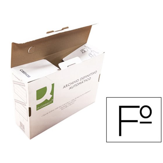 Caja Archivo Definitivo Q-Connect Folio Carton Reciclado Cierre Con Lengueta 255X360X100 Mm