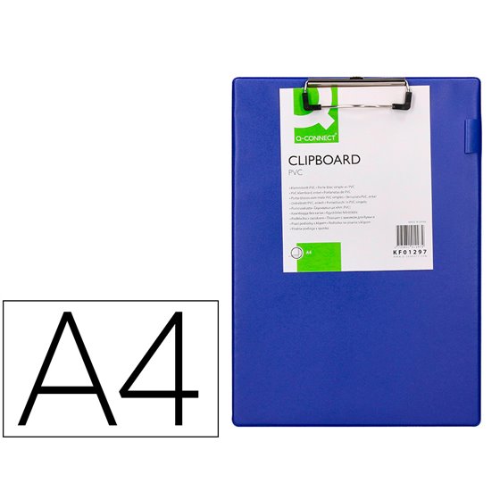 Portanotas Q-Connect Miniclips Pvc Din A4 Azul