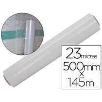 Film Extensible Q-Connect Manual Ancho 500 Mm Largo 145 Mt Espesor 23 Micras Transparente