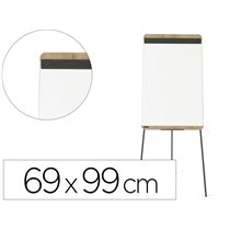 Pizarra Blanca Rocada Tripode Lacada Magnetica Brazo Extensible Tablero Color Roble 69X99 Cm Altura