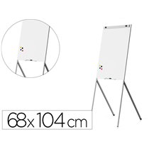 Pizarra Blanca Rocada Para Conferencias Lacada Magnetica Metalica Con Brazo Extensible Lateral Para 2 Hojas 68X104 Cm