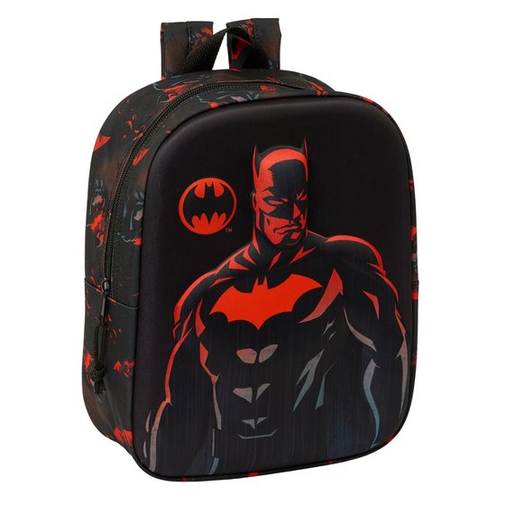 Mochila Guarderia 3D Bolsillo Red Batman 22 x 27 x 10 cm.