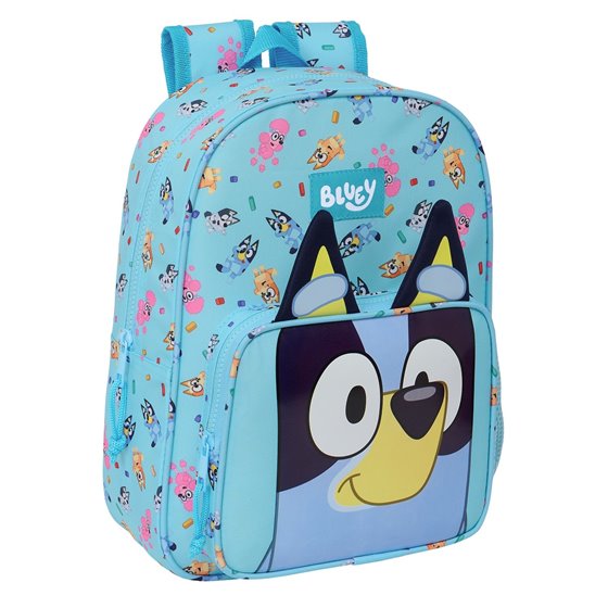 Mochila Infantil Adaptable A Carro Bluey 26 x 34 x 11 cm.