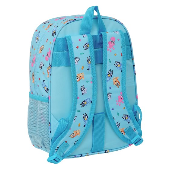 Mochila Infantil Adaptable A Carro Bluey 26 x 34 x 11 cm.