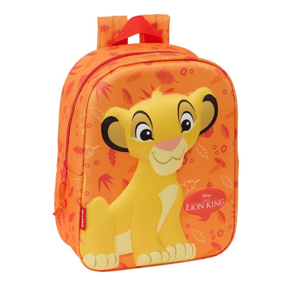 Mochila Guarderia 3D Bolsillo Red El Rey Leon 22 x 27 x 10 cm.