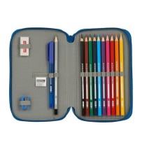 Estuche Escolar BLACKFIT8 Doble 28 Piezas 12,5 x 19,5 x 4 cm.