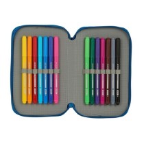 Estuche Escolar BLACKFIT8 Doble 28 Piezas 12,5 x 19,5 x 4 cm.