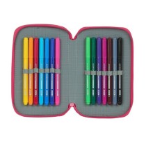 Estuche Escolar BLACKFIT8 Doble 28 Piezas 12,5 x 19,5 x 4 cm.