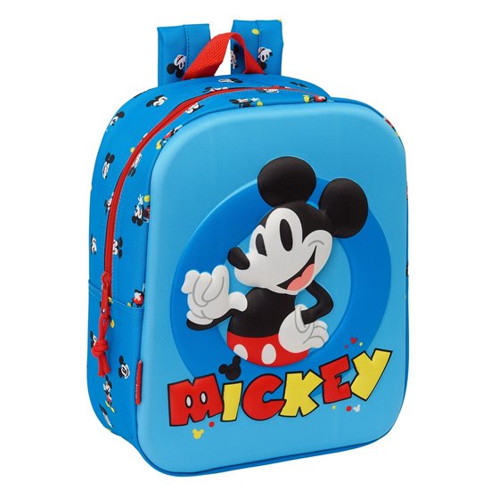 Mochila Guarderia 3D Bolsillo Red Mickey Mouse 22 x 27 x 10 cm.