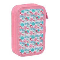 Plumier Doble Pequeño 28 Piezas Reciclado Moos "Flores" 12,5 x 19,5 x 4 cm.