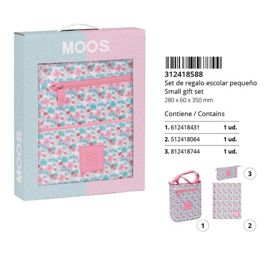 Set De Regalo Pequeño Moos "Flores" 28 x 35 x 6 cm.