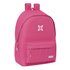 Mochila Doble Para Portatil 15,6"+Usb Munich Basicos "Fucsia" 31 x 44 x 18 cm.