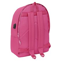 Mochila Doble Para Portatil 15,6"+Usb Munich Basicos "Fucsia" 31 x 44 x 18 cm.
