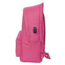 Mochila Doble Para Portatil 15,6"+Usb Munich Basicos "Fucsia" 31 x 44 x 18 cm.
