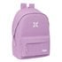 Mochila Doble Para Portatil 15,6"+Usb Munich Basicos "Lila" 31 x 44 x 18 cm.