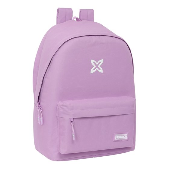 Mochila Doble Para Portatil 15,6"+Usb Munich Basicos "Lila" 31 x 44 x 18 cm.