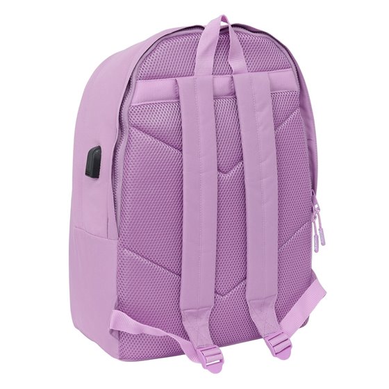 Mochila Doble Para Portatil 15,6"+Usb Munich Basicos "Lila" 31 x 44 x 18 cm.