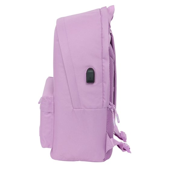 Mochila Doble Para Portatil 15,6"+Usb Munich Basicos "Lila" 31 x 44 x 18 cm.