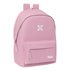 Mochila Doble Para Portatil 15,6"+Usb Munich Basicos "Rosa" 31 x 44 x 18 cm.