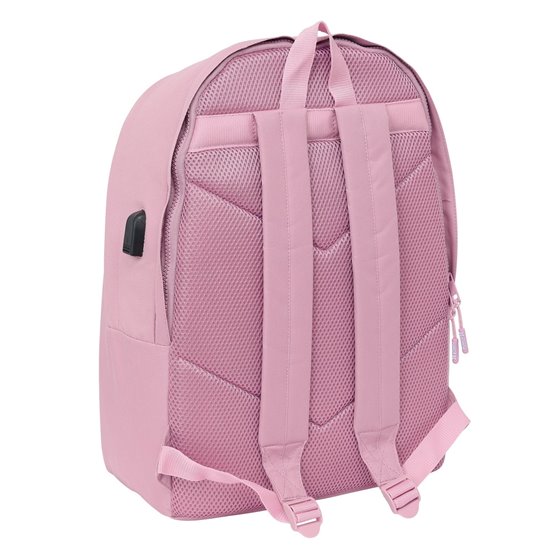 Mochila Doble Para Portatil 15,6"+Usb Munich Basicos "Rosa" 31 x 44 x 18 cm.