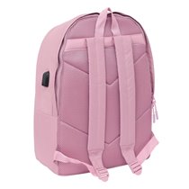 Mochila Doble Para Portatil 15,6"+Usb Munich Basicos "Rosa" 31 x 44 x 18 cm.