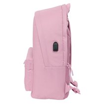 Mochila Doble Para Portatil 15,6"+Usb Munich Basicos "Rosa" 31 x 44 x 18 cm.