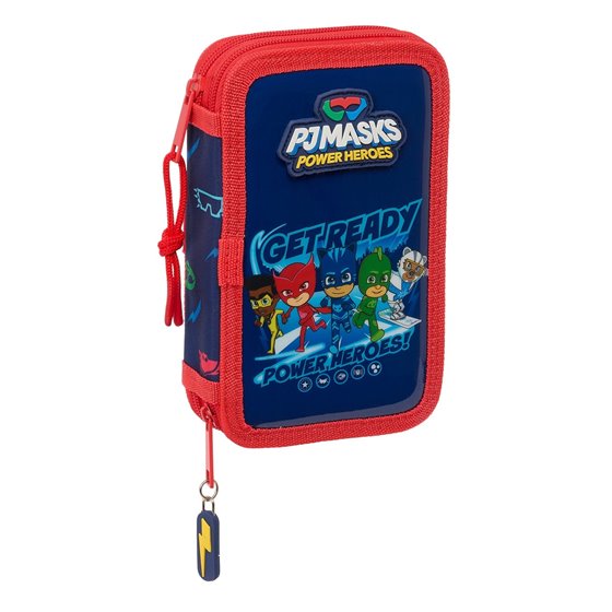 Plumier Doble Pequeño 28 Piezas Pjmasks "Ready" 12,5 x 19,5 x 4 cm.