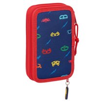 Plumier Doble Pequeño 28 Piezas Pjmasks "Ready" 12,5 x 19,5 x 4 cm.