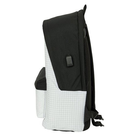Mochila Doble Para Portatil 15,6"+Usb Real Madrid 1ª Equip. 24/25 31 x 44 x 18 cm.