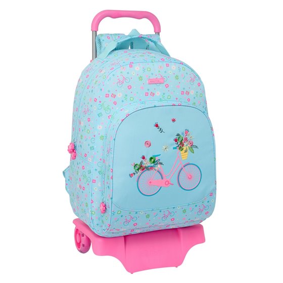 Mochila Con Carro  Reciclado Safta "Bicicleta" 32 x 42 x 15 cm.