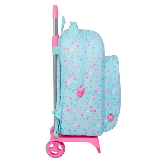 Mochila Con Carro  Reciclado Safta "Bicicleta" 32 x 42 x 15 cm.