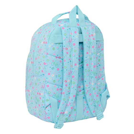 Mochila Adaptable A Carro Reciclado Safta "Bicicleta" 32 x 42 x 15 cm.